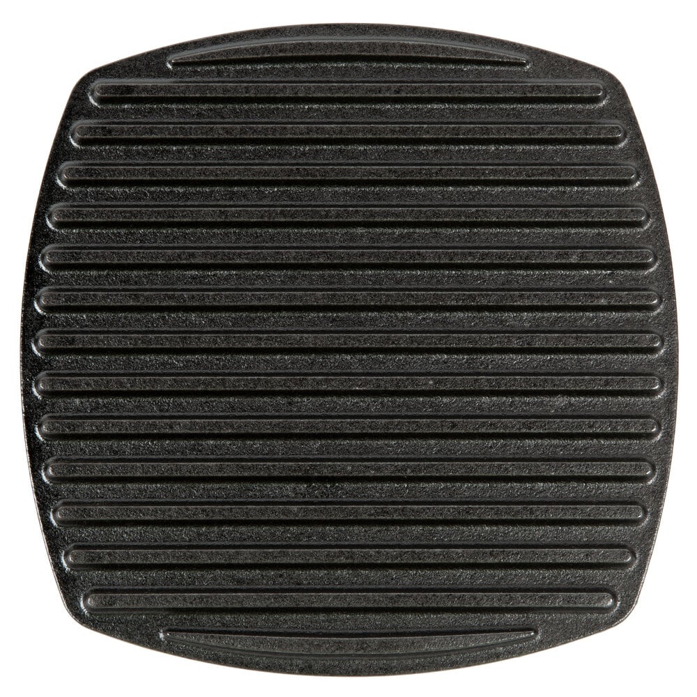 Lodge LPP3 8 1/4" PreSeasoned Cast Iron Ribbed Grill Press