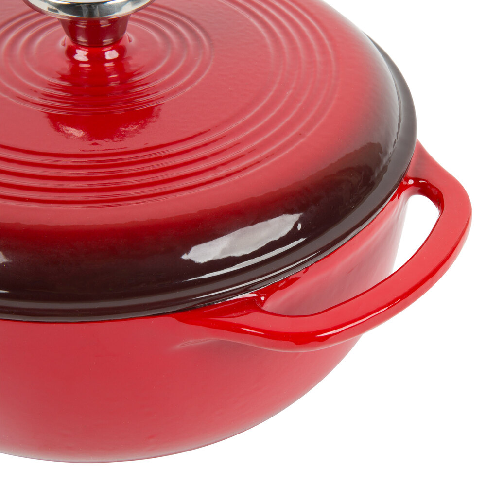 Lodge EC4D43 4.6 Qt. Island Spice Red Color Enamel Dutch Oven