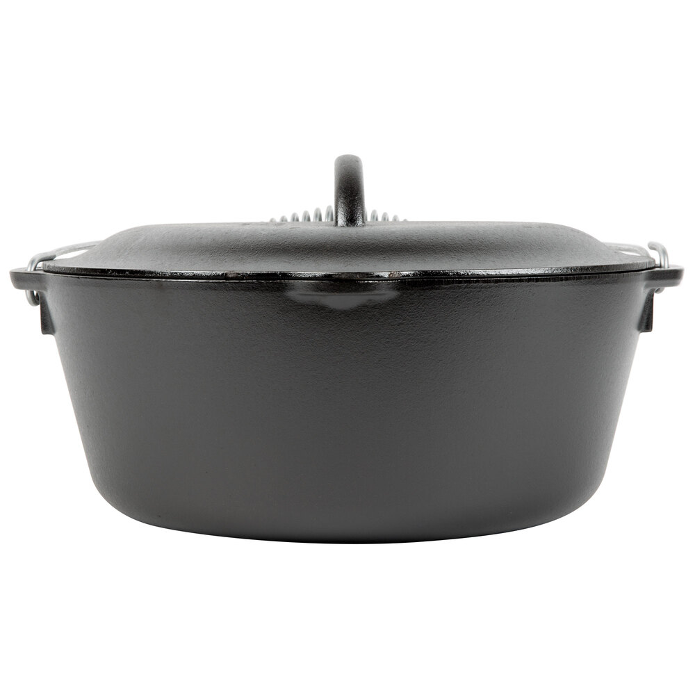 Lodge L10DO3 7 Qt. Pre-Seasoned Cast Iron Dutch Oven with Spiral Bail ...