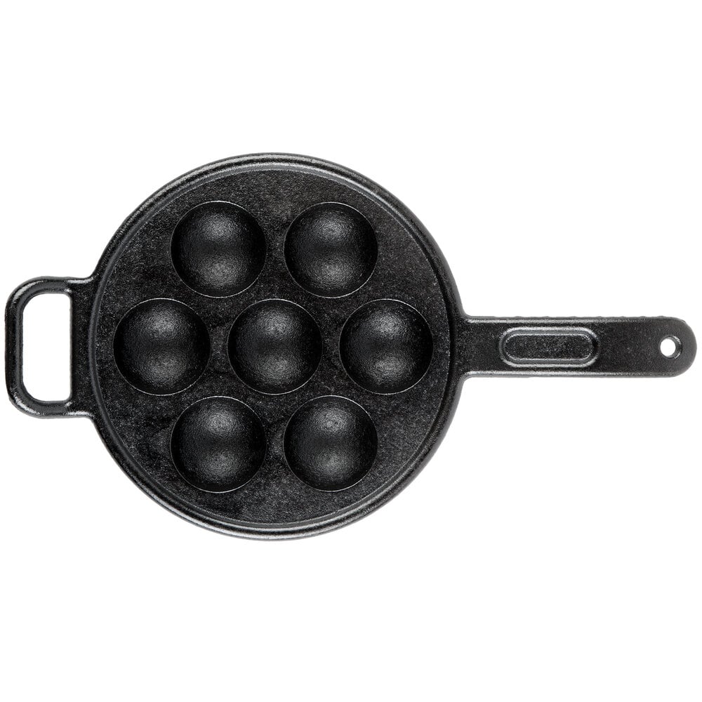 Lodge ProLogic P7A3 PreSeasoned Cast Iron Aebleskiver Pan with 7 Impressions