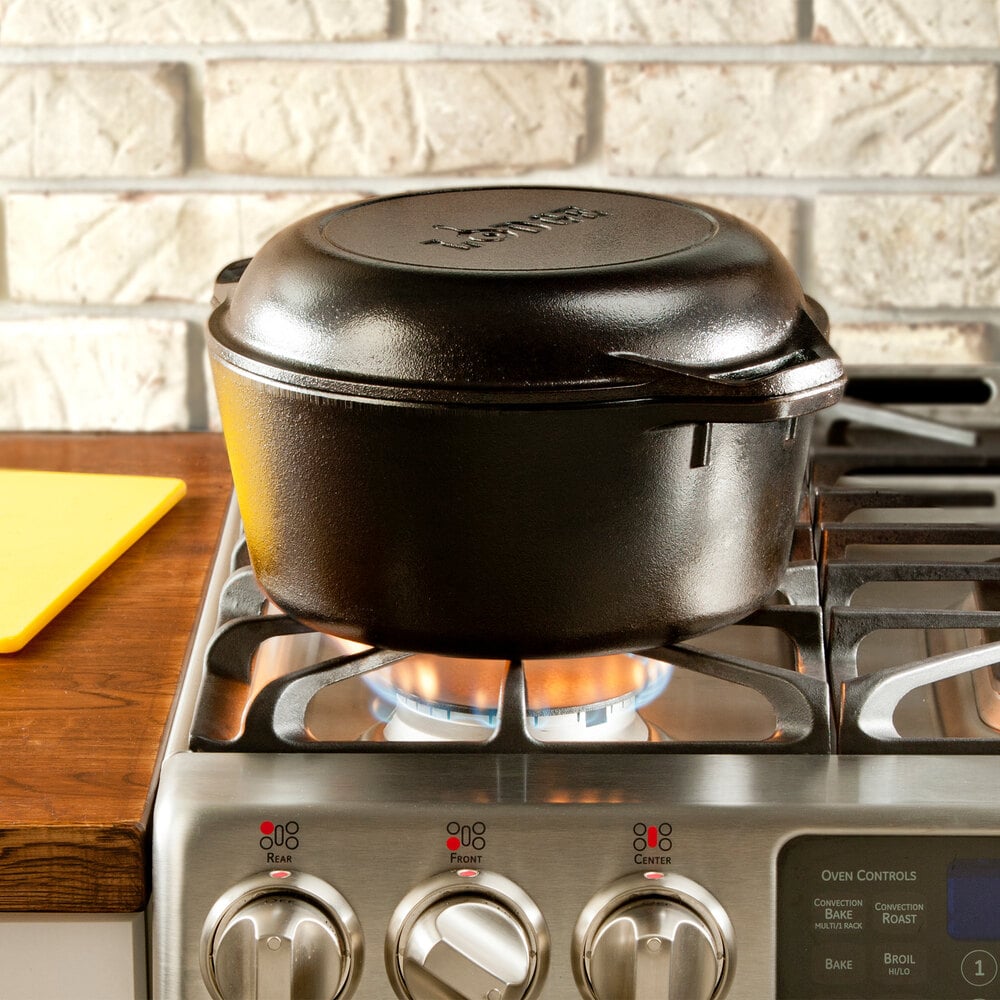 Lodge L8DD3 Cast Iron Double Dutch Oven, 5 Qt.