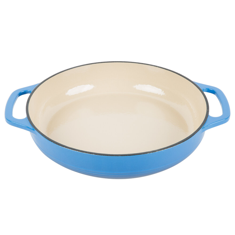 Lodge EC3CC33 3.6 Qt. Caribbean Blue Enameled Cast Iron Casserole Dish ...