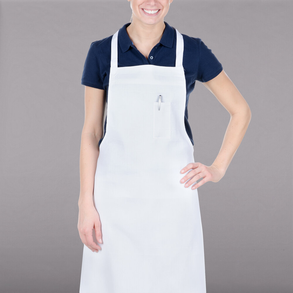 Chef Revival 600BAW 34" x 34" Customizable Economy White Bib Apron with
