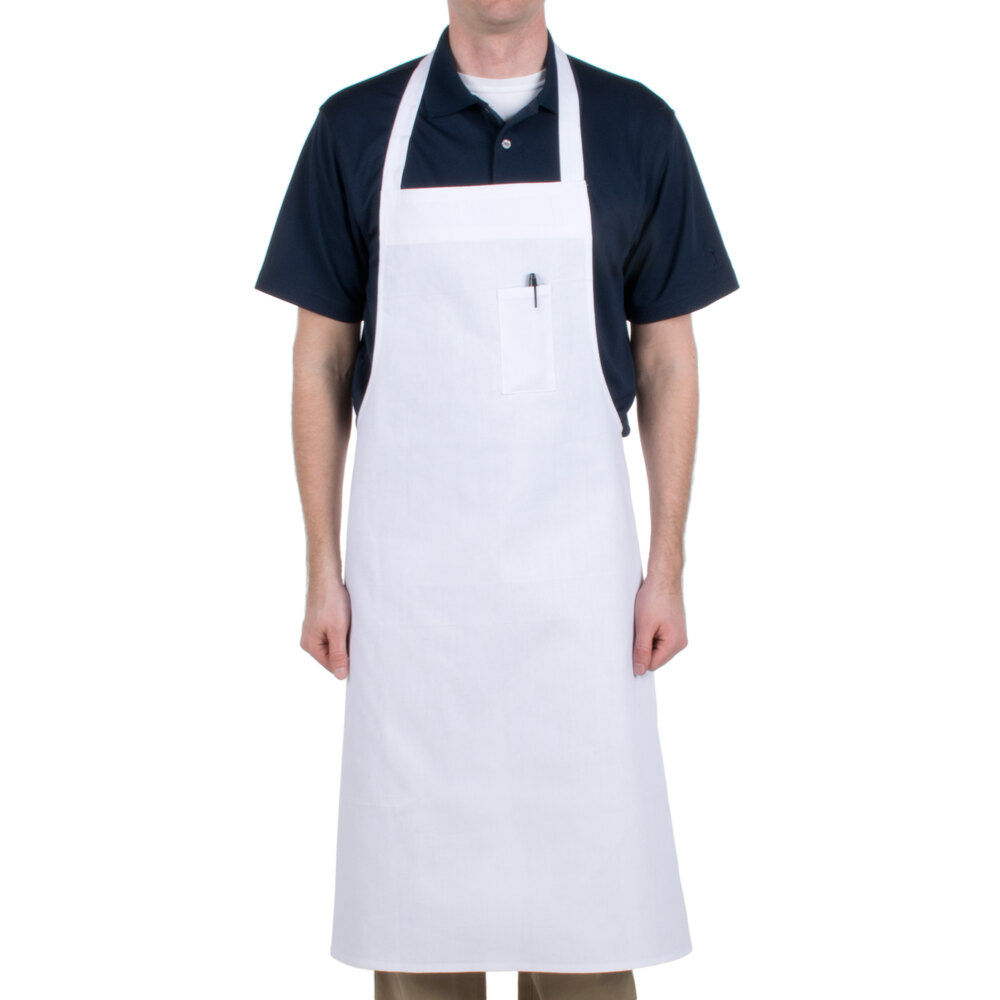 Chef Revival 610BAC Customizable Economy White Cotton Bib Apron with ...