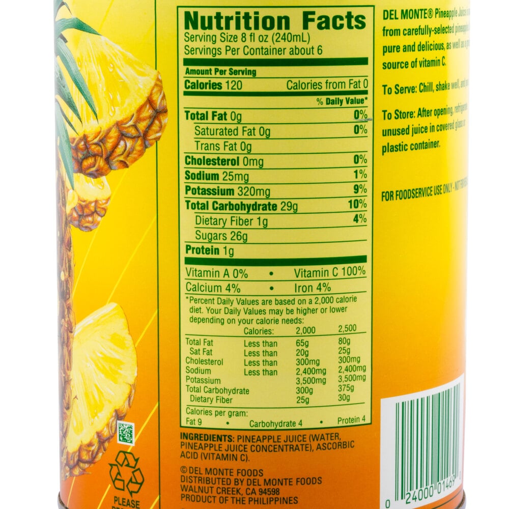 Del Monte Canned Pineapple Juice 46 fl. oz. Can