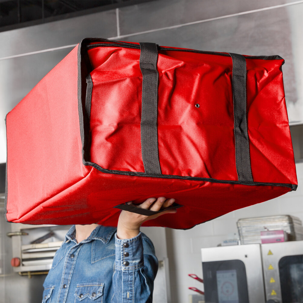 Choice 20" x 20" x 12" Nylon Insulated Pizza Delivery Bag holds up to