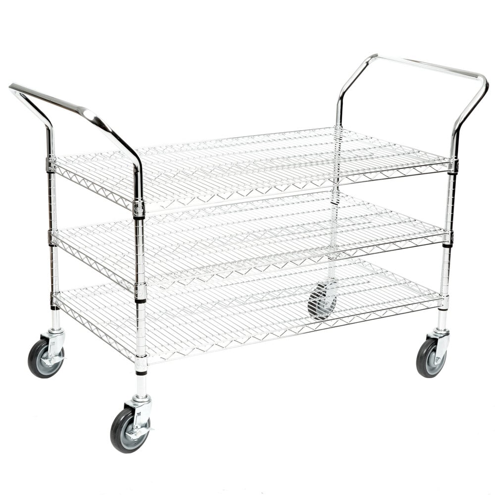 Regency 24" x 42" Three Shelf Chrome Heavy Duty Utility Cart