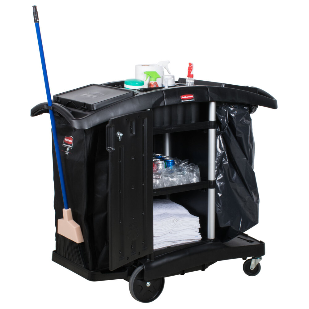 Rubbermaid FG9T7600BLA Executive Compact Folding Housekeeping Cart