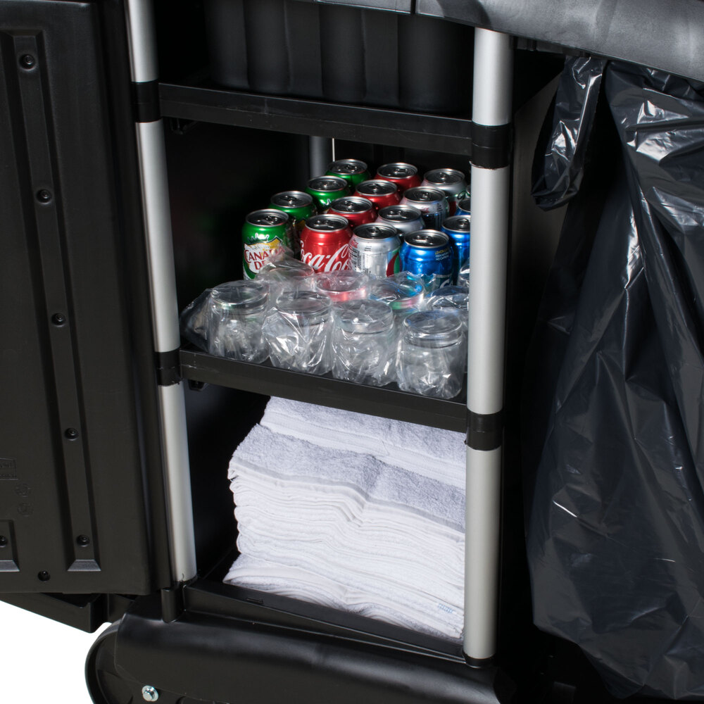Rubbermaid FG9T7600BLA Executive Compact Folding Housekeeping Cart