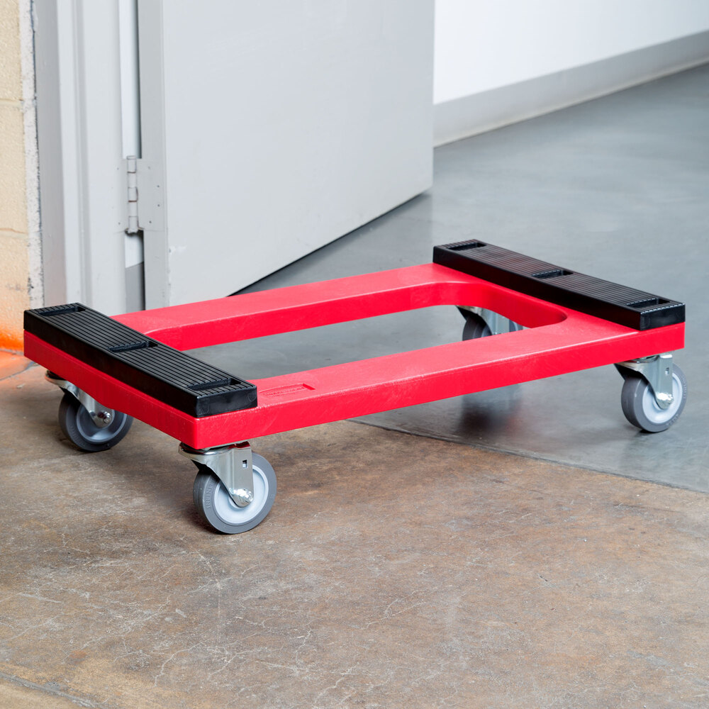 Rubbermaid FG9T5500RED Polyethylene Flush Deck Dolly with Padded Deck ...