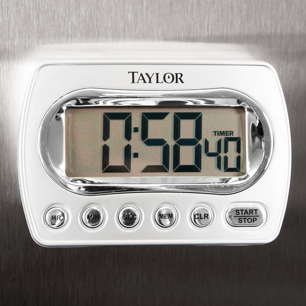 Taylor 584721 Digital Chrome Timer with Memory and Clock