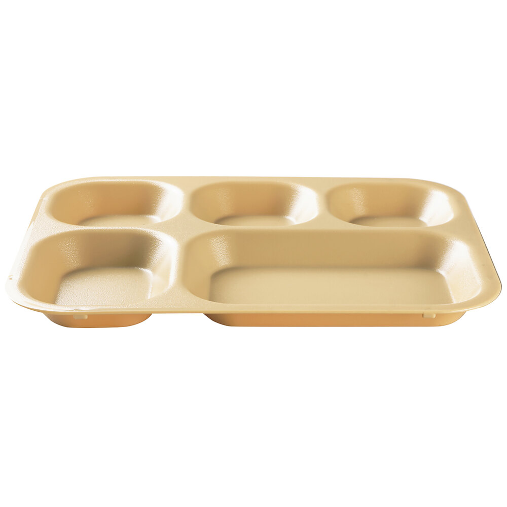 Cambro 14105CW133 Camwear 10 11/16" x 13 7/8" Beige 5 Compartment
