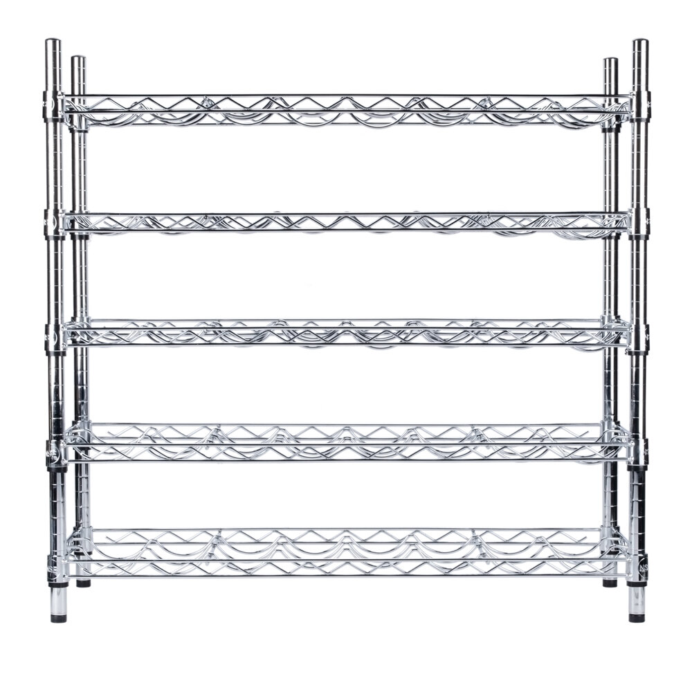 Regency 14" x 36" 5 Shelf Wire Wine Rack with 34" Posts