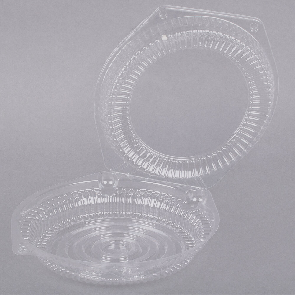 Polar Pak 9" Hinged Clear Pie Container with Low Dome Lid 20/Pack