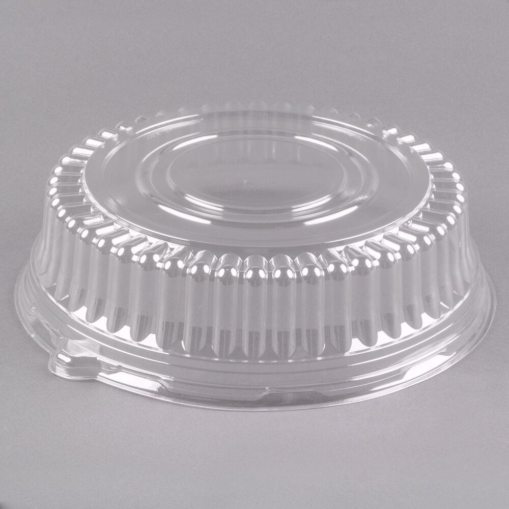 Visions 12 Clear Pet Plastic Round Catering Tray High Dome Lid 25 Visions 12 Inch Clear Pet Plastic Round Catering Tray High Dome Lid 25 Case