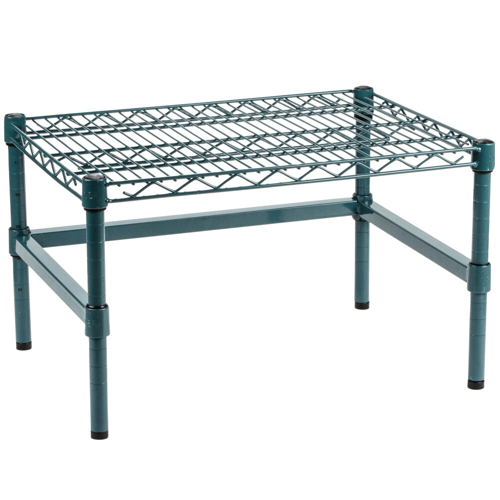 Regency 24" x 18" x 14" Green Epoxy Coated Wire Dunnage Rack with Extra