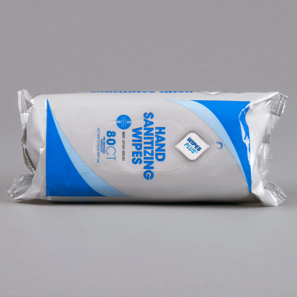 WipesPlus Alcohol Free Hand Sanitizing Wipes 12/Case