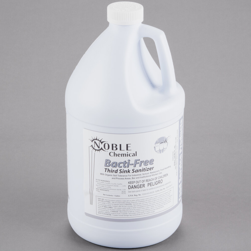 Noble Chemical BactiFree 1 Gallon / 128 oz. Third Sink Sanitizer