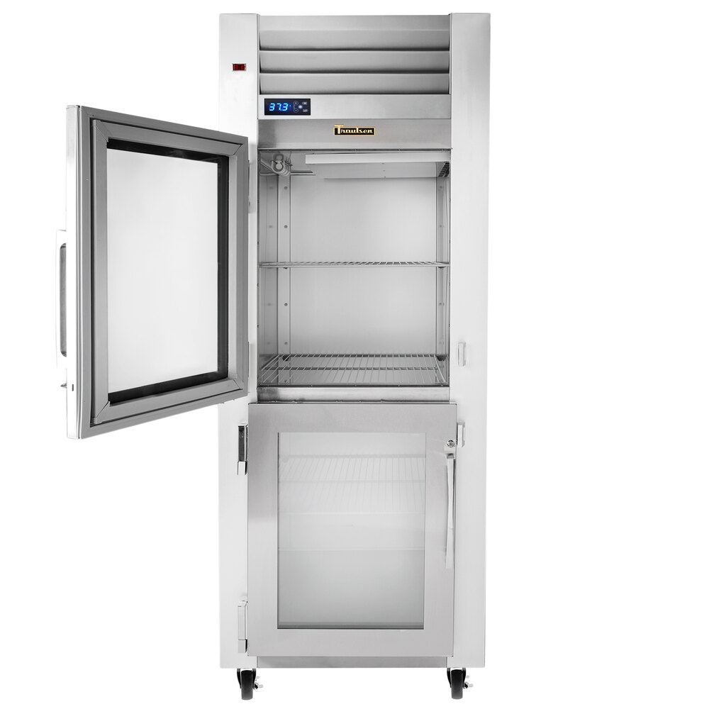 Traulsen G11001 Glass Half Door Reach In Refrigerator Left Hinged Doors