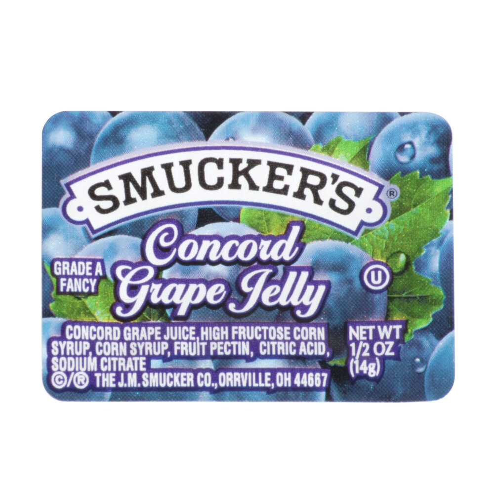 Smucker's Concord Grape Jelly, Strawberry Jam, & Orange Marmalade .5 oz