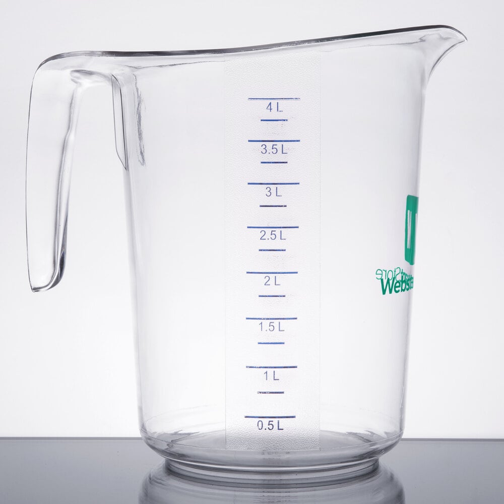 Webstaurantstore 4 Qt 16 Cups Clear Polycarbonate Measuring Cup