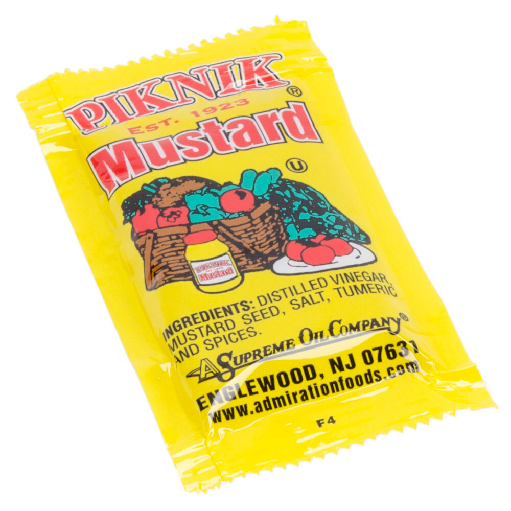 Piknik Yellow Mustard 5.5 Gram Portion Packets 500/Case