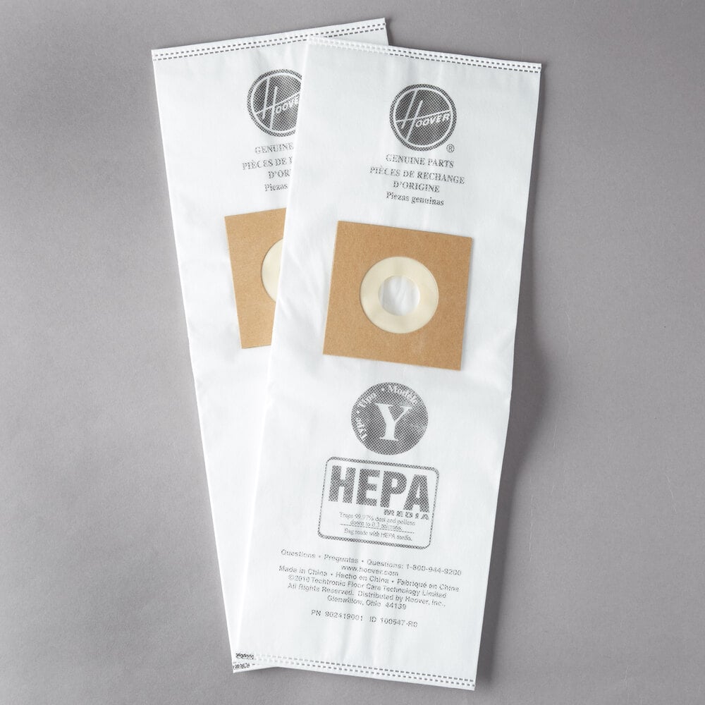 Hoover Type Y HEPA Vacuum Bags for Upright Vacuums (2PK)