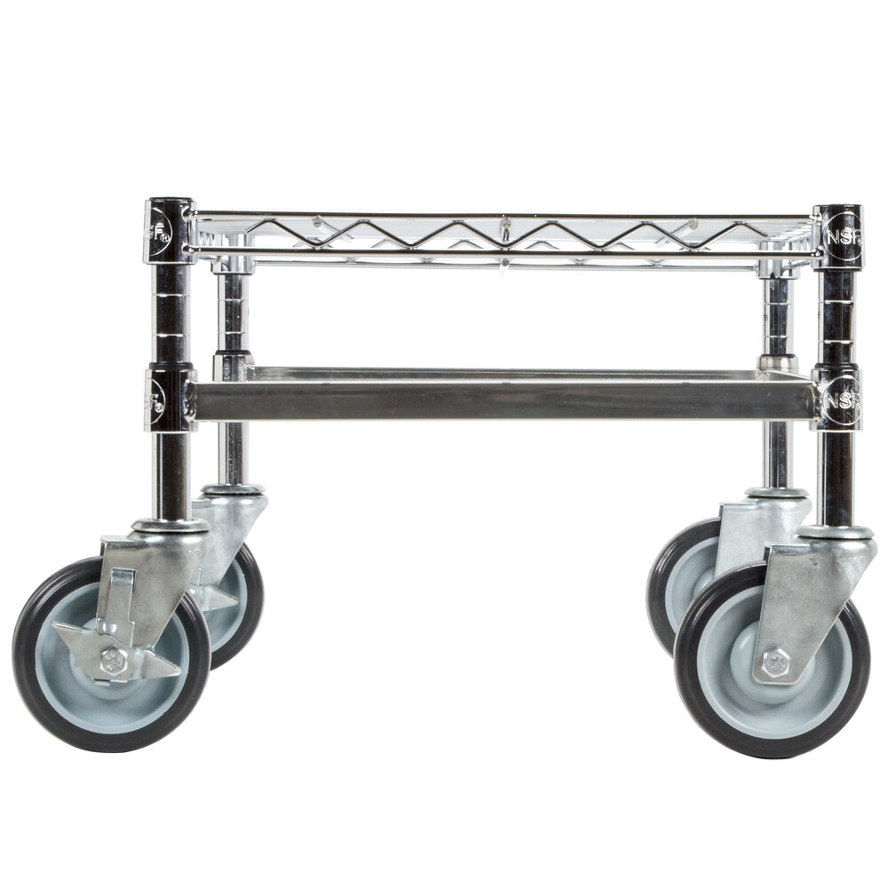 Regency 18" x 24" x 14" Chrome Plated Mobile Dunnage Rack Kit with Tubular Frame 600 lb. Capacity