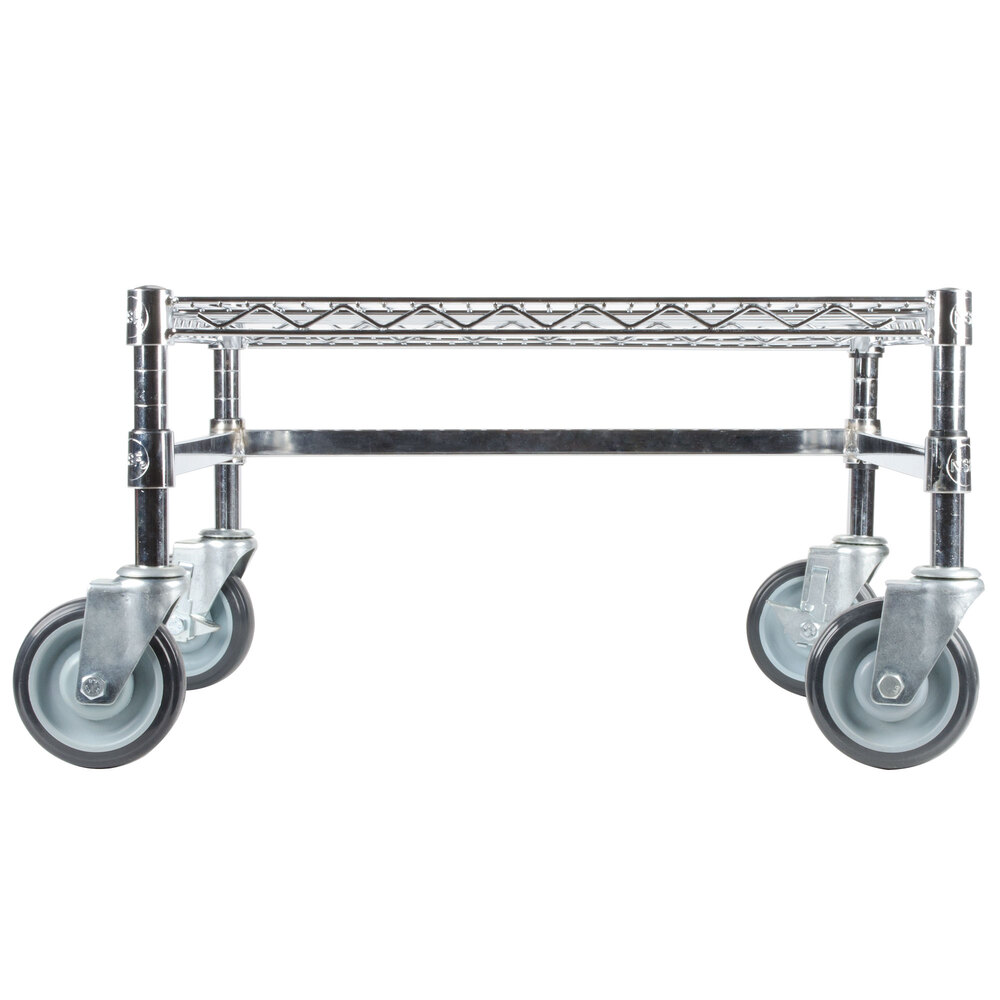 Regency 24" x 24" x 14" Chrome Plated Mobile Dunnage Rack Kit with Tubular Frame 600 lb. Capacity