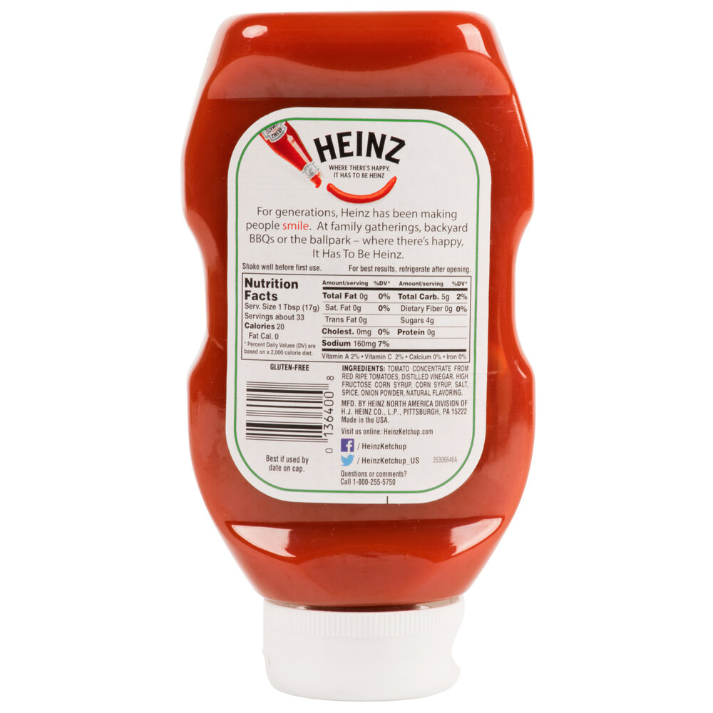 Heinz Ketchup 20 oz. Upside Down Squeeze Bottle