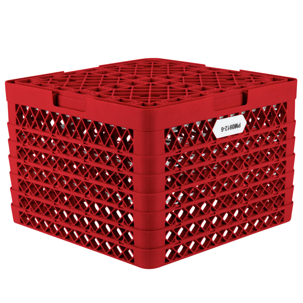 Vollrath PM0912-6 Traex® Plate Crate Red 9 Compartment Plate Rack ...