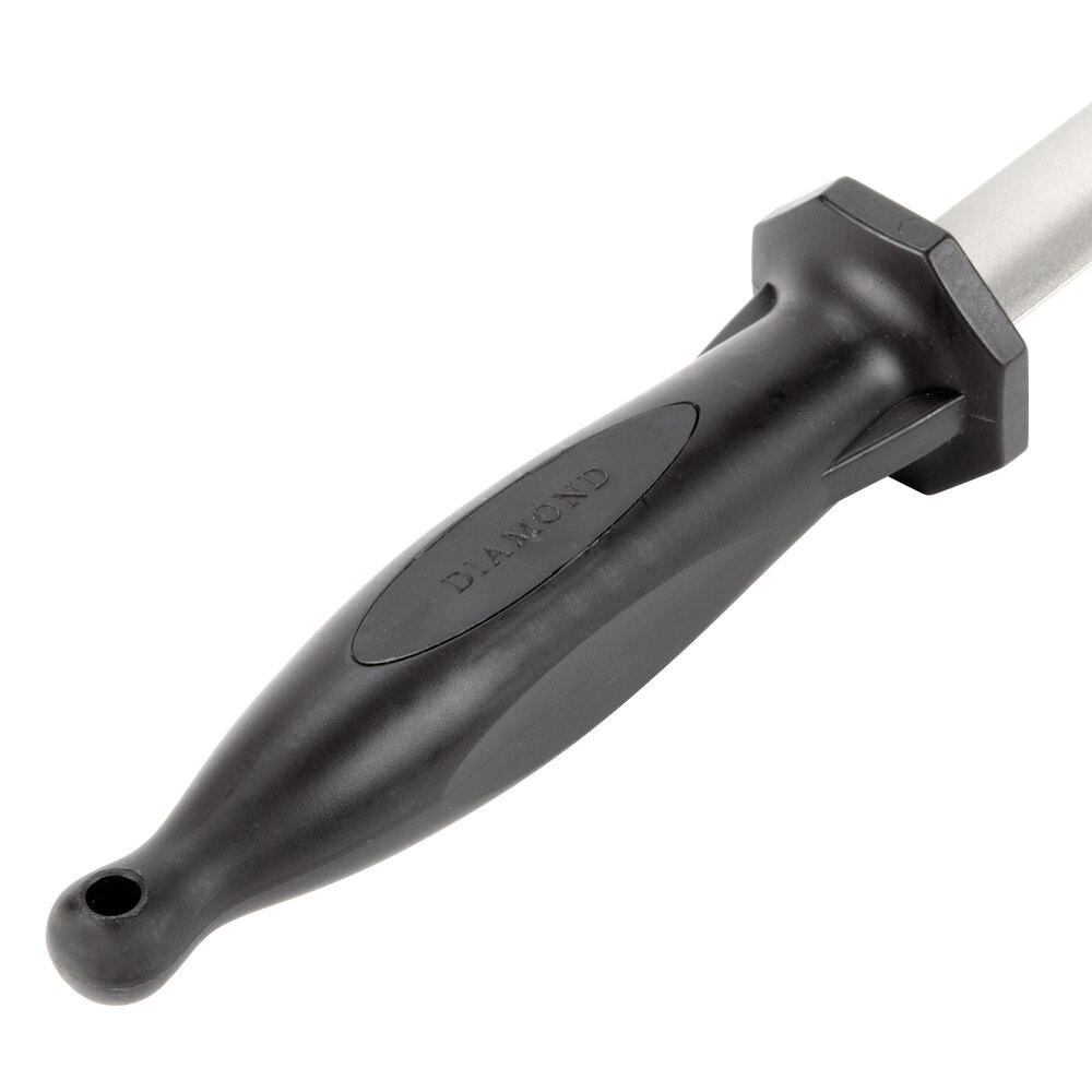 Mercer M15910 10 Oval Diamond Knife Sharpening Steel With Black Plastic Handle