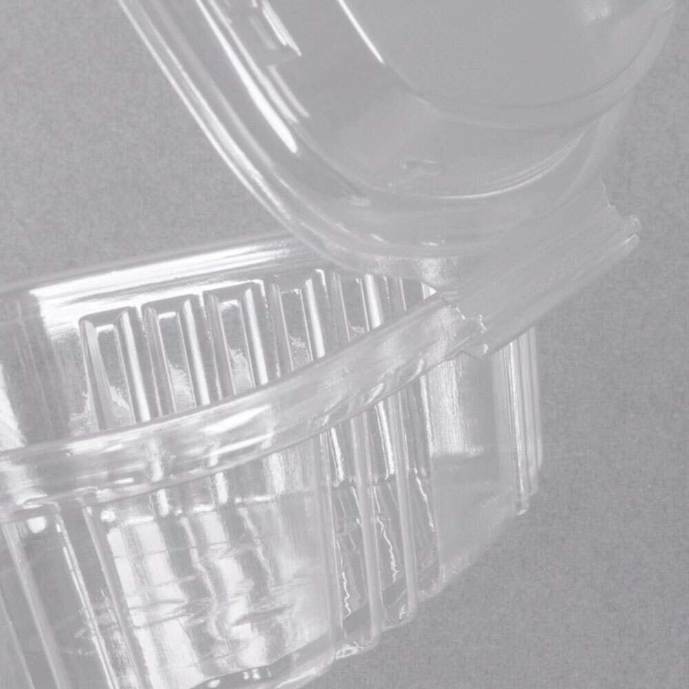 Genpak AD08F 8 oz. Clear Hinged Deli Container with High Dome Lid 100