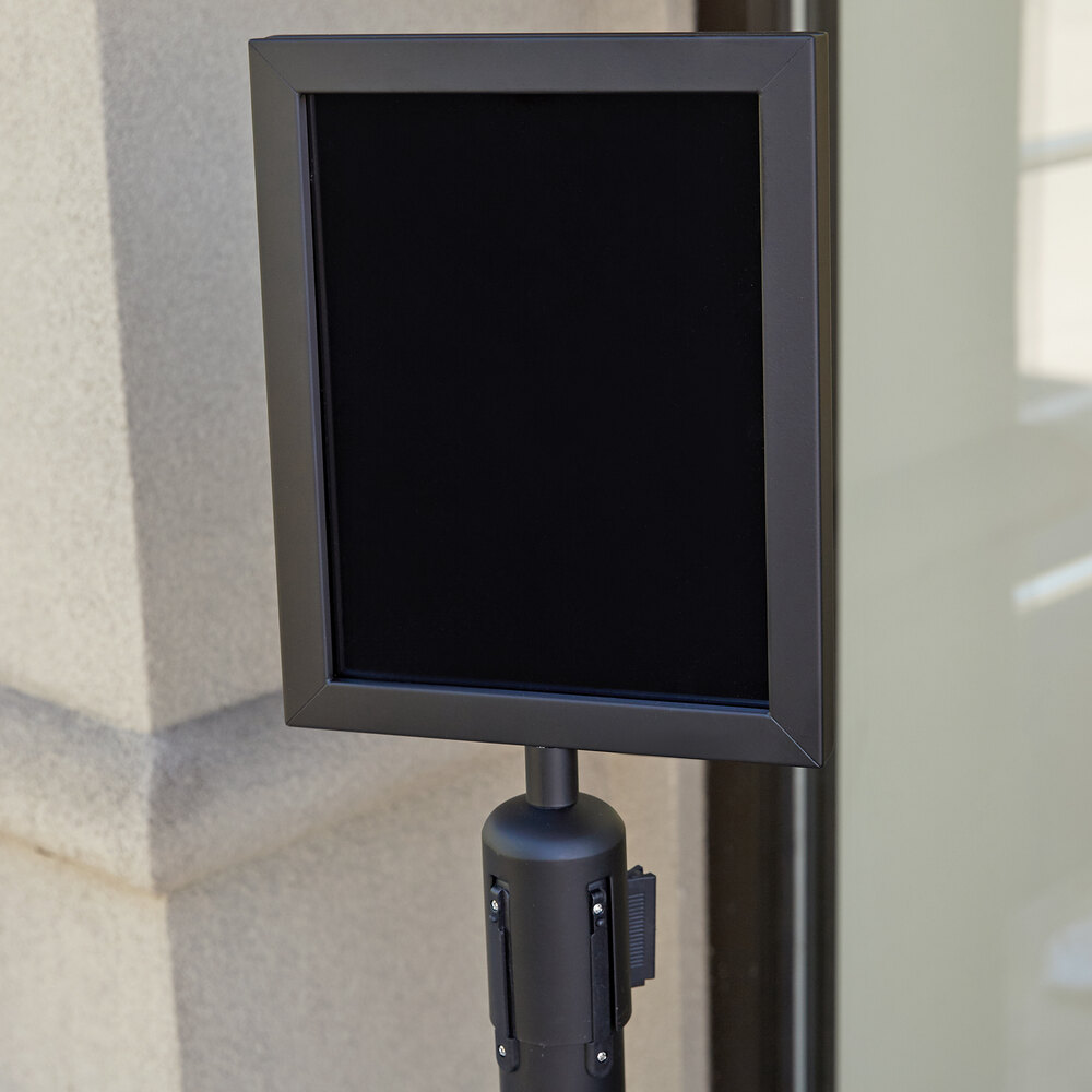 Aarco 11 1/8" x 8 5/8" Black Finish Vertical Removable Steel Stanchion