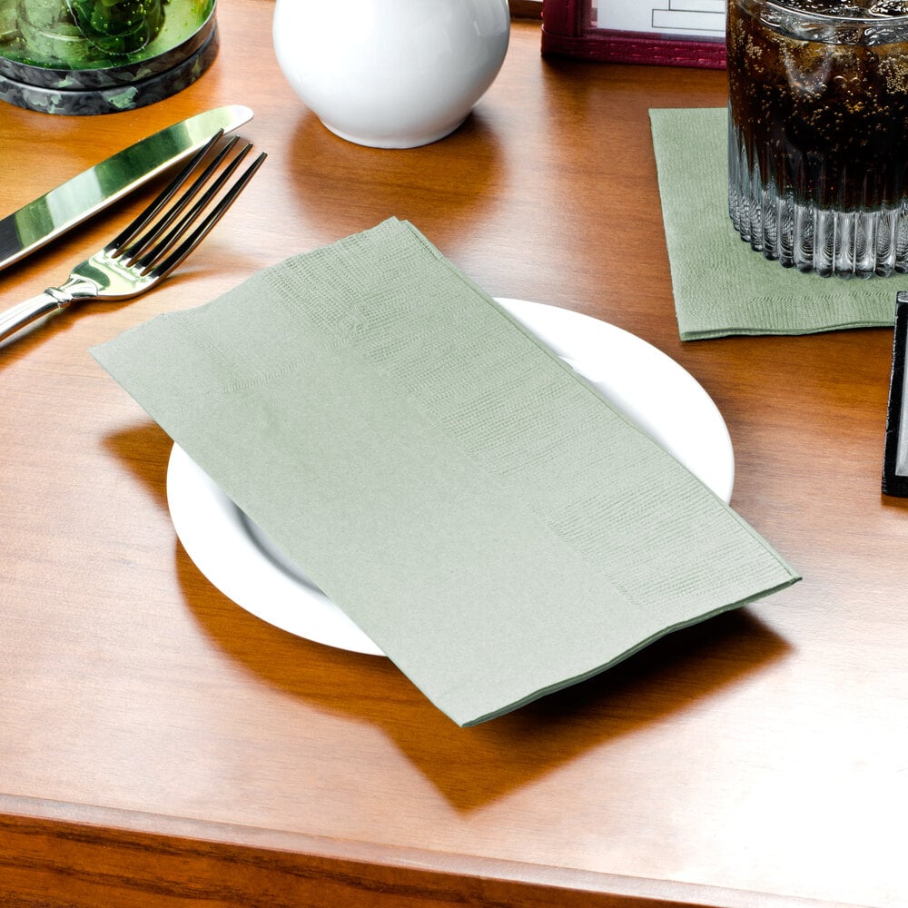 Sage Paper Dinner Napkin Choice 2 Ply 15 X 17 125 Pack   874218 