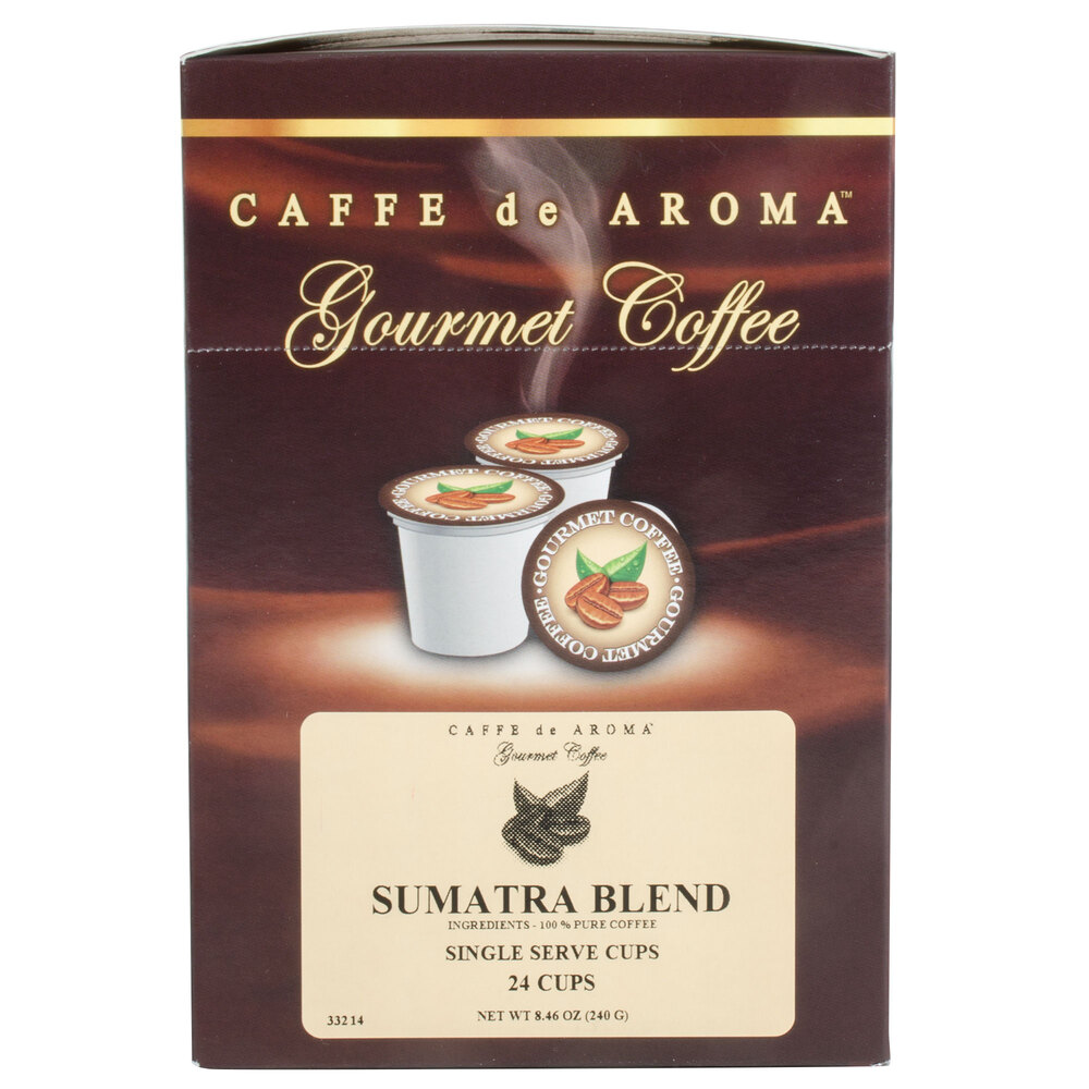 Caffe de Aroma Sumatra Blend Coffee Single Serve Cups 24/Box