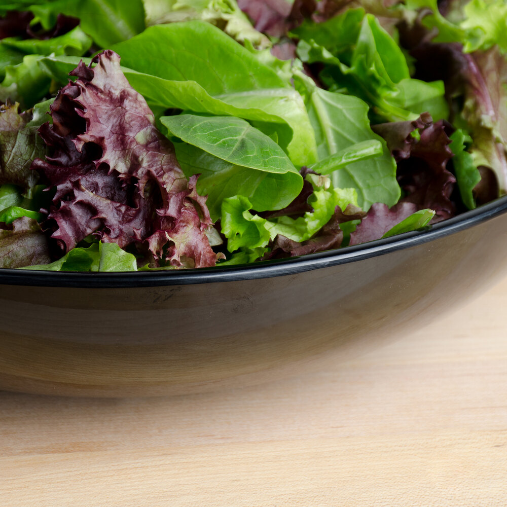 Carlisle 1250B03 3.7 Qt. Black Melamine Salad Bowl 6/Case