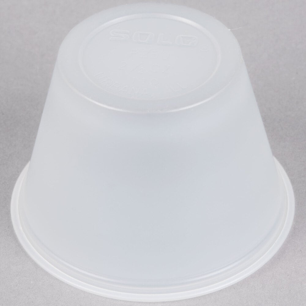 Solo P250N 2.5 oz. Translucent Polystyrene Souffle / Portion Cup 2500