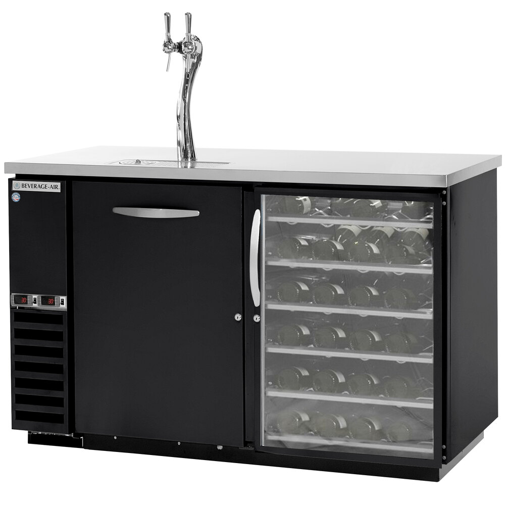 BeverageAir DZ58G1BPWD1LED Double Tap Dual Zone Kegerator Beer