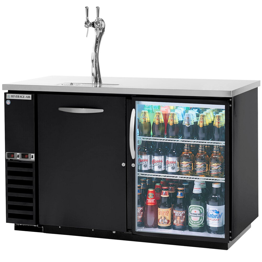 Beverage-Air DZ58G-1-B-1-LED Double Tap Dual Zone Kegerator Beer ...