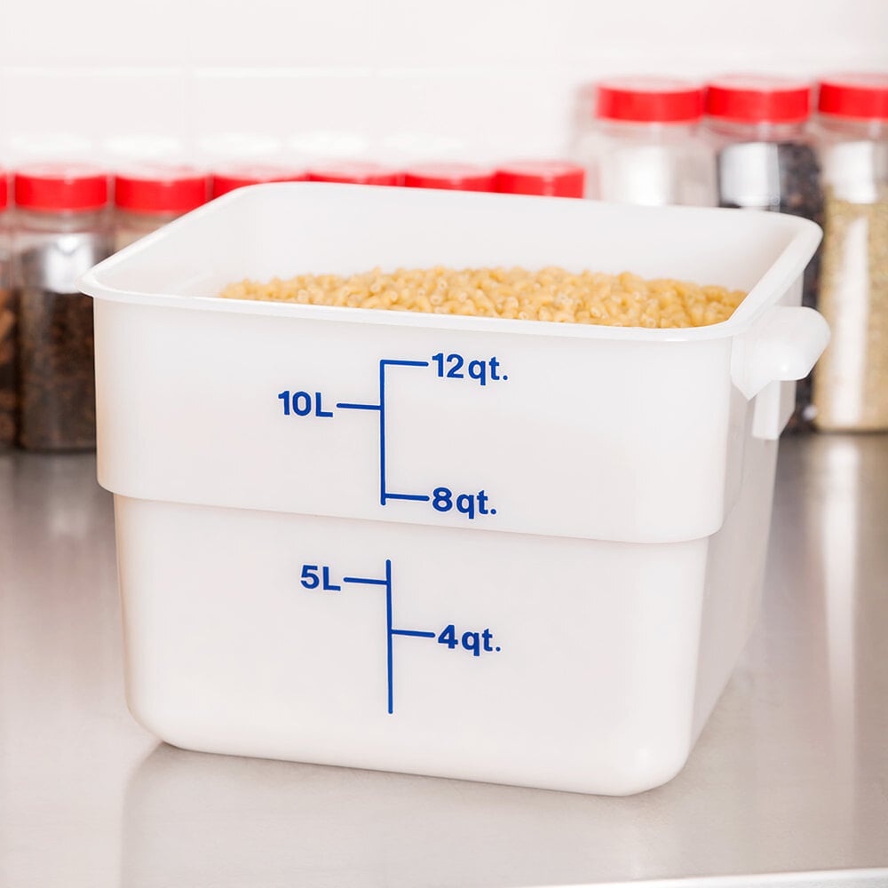 Cambro CamSquares® 12 Qt. White Square Polyethylene Food Storage Container