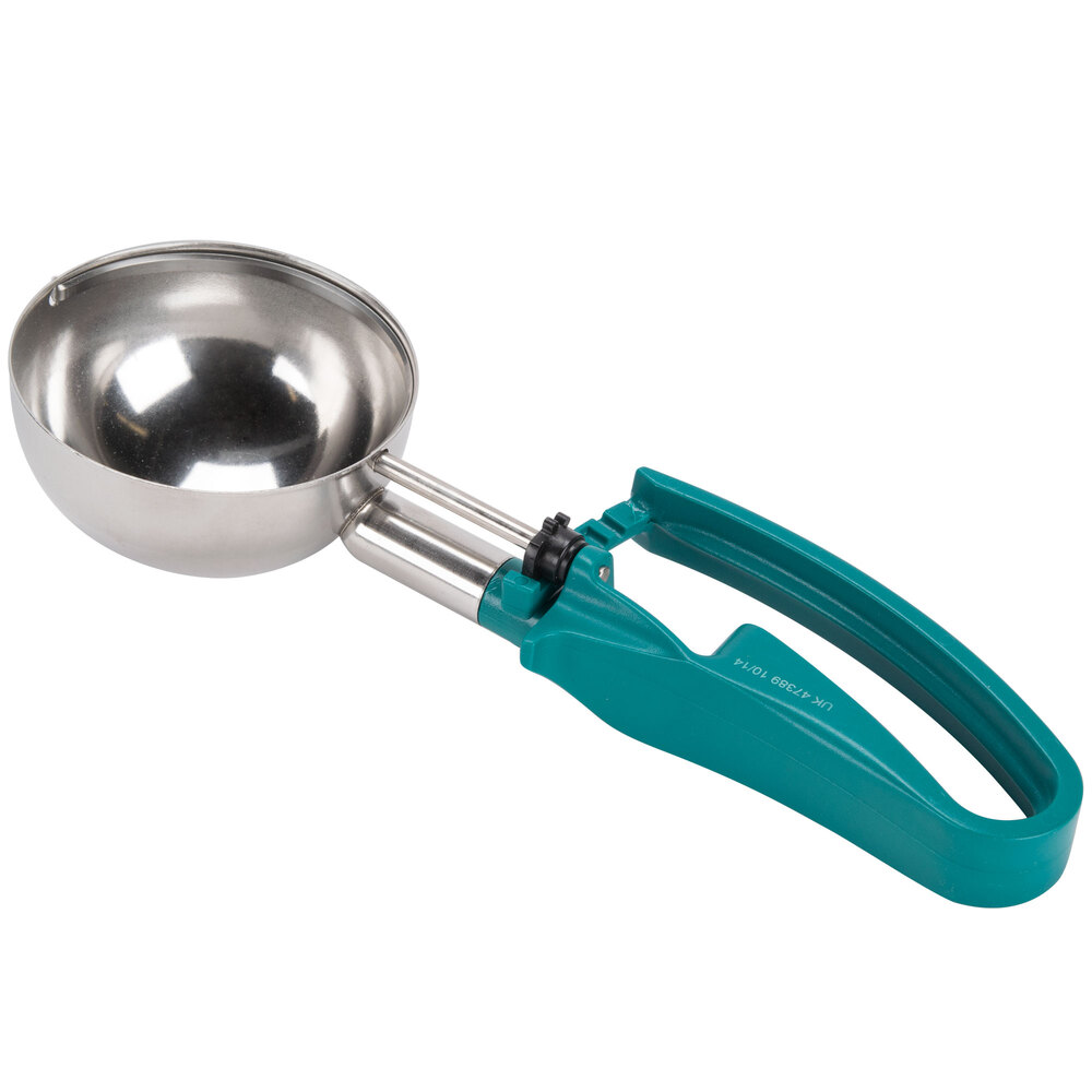 Vollrath 47389 Teal 5 Squeeze Disher Portion Scoop 6 oz.