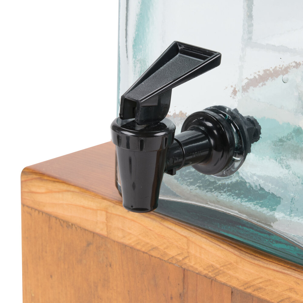 CalMil 34222INF 2 Gallon Vintage Glass Beverage Dispenser with Wooden Base and Infusion Chamber