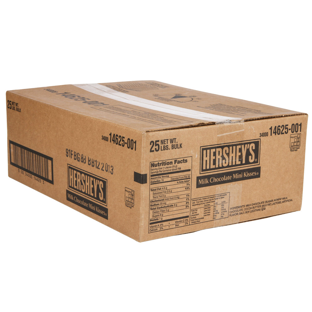 HERSHEY'S® Milk Chocolate Mini Unwrapped Baking Kisses 25 lb.