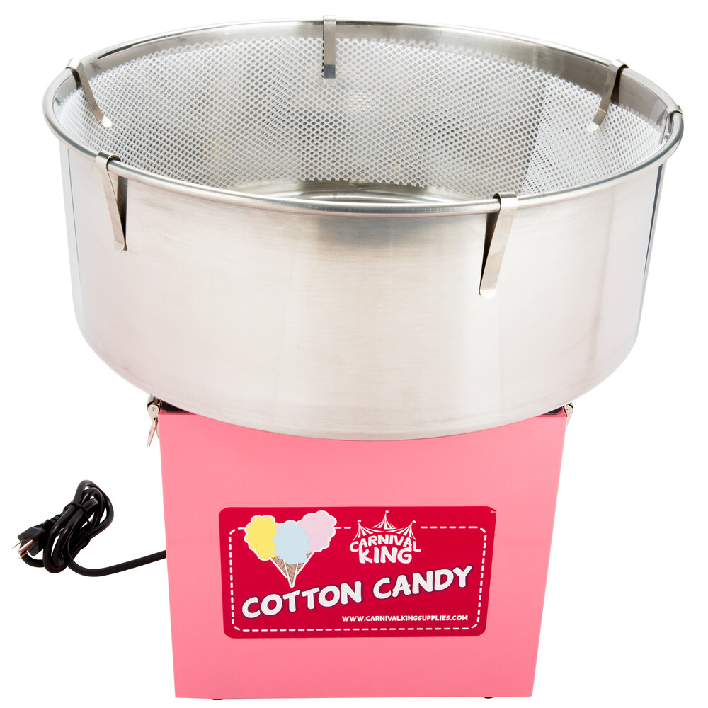 Carnival King CCM21CT Cotton Candy Machine with 21" Stainless Steel Bowl and Cart 110V, 1050W