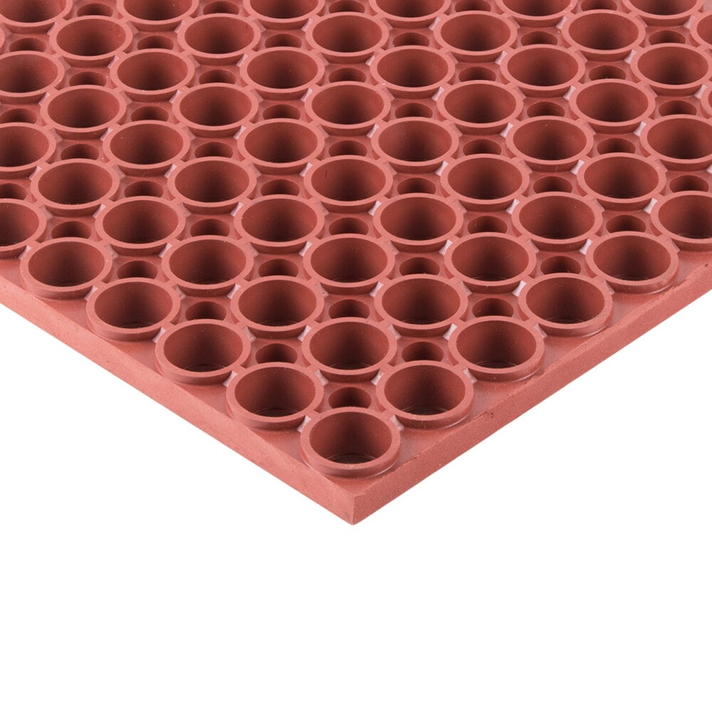 Notrax T13S0035RD T13 TekTough 3' x 5' Red GreaseResistant Rubber Mat