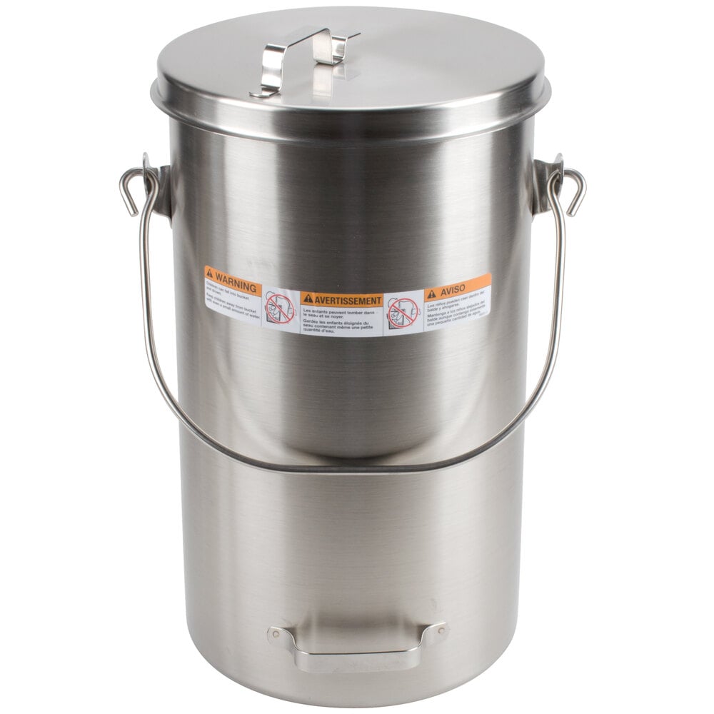 Vollrath 59200 20 Qt. Stainless Steel Covered Ice Cream Pail with Hook ...