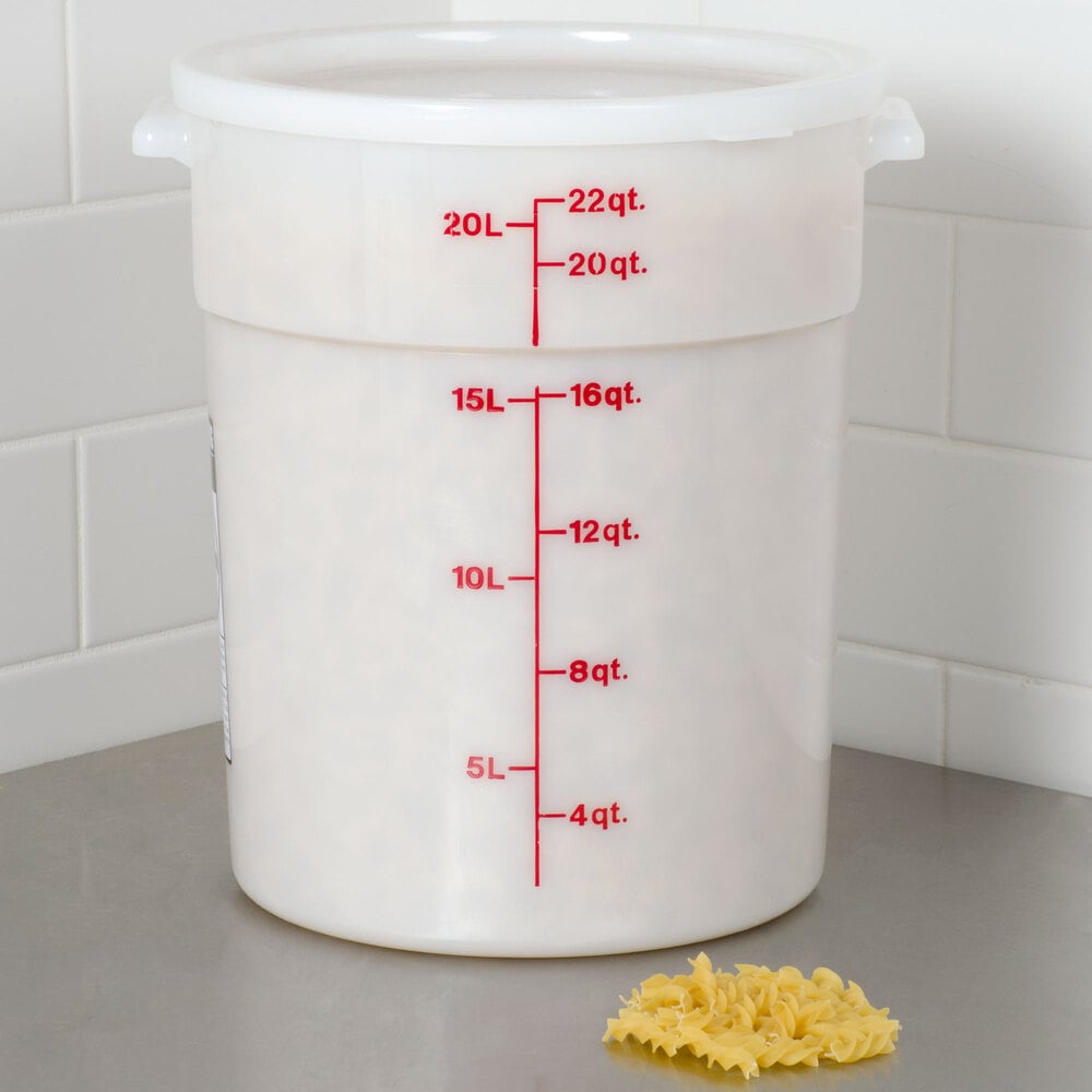 Cambro RFS22148 22 Qt Round White Food Storage Container