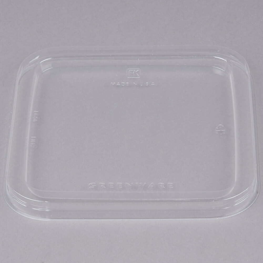 FabriKal Greenware LGS6 Clear PLA Plastic Compostable Lid 300/Case
