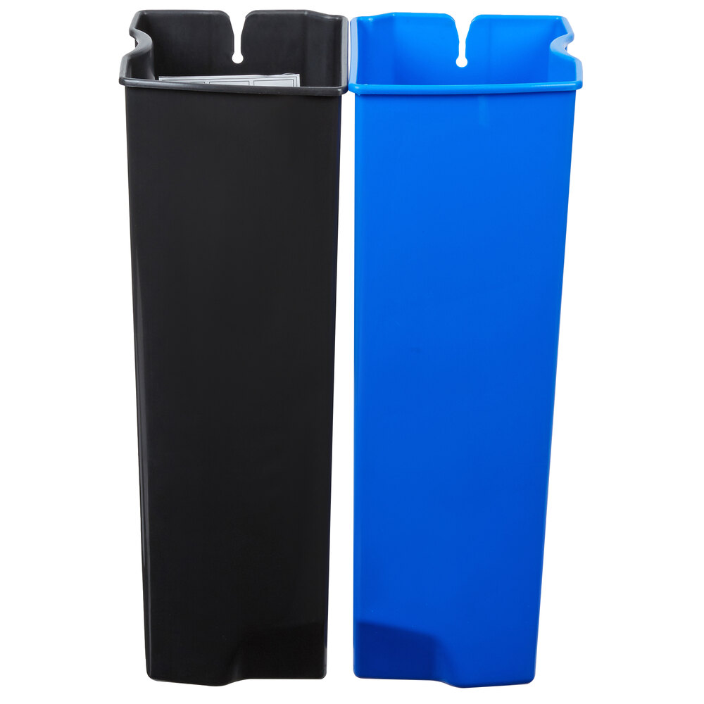 Rubbermaid 1902008 Slim Jim Black and Blue Dual Waste and Recycling